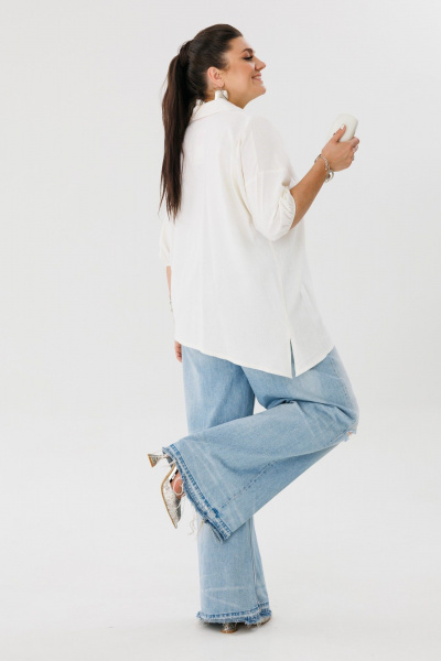 Рубашка белая, классика, удобство, изысканный крой Anelli 1324 воздух - фото 6