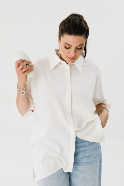 Рубашка белая, классика, удобство, изысканный крой Anelli 1324 воздух - фото 3