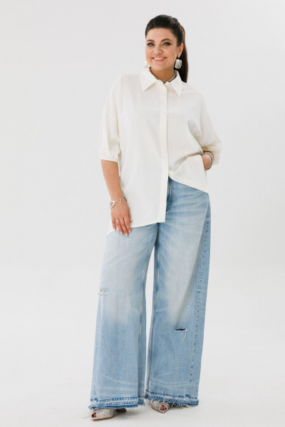 Рубашка белая, классика, удобство, изысканный крой Anelli 1324 воздух - фото 2