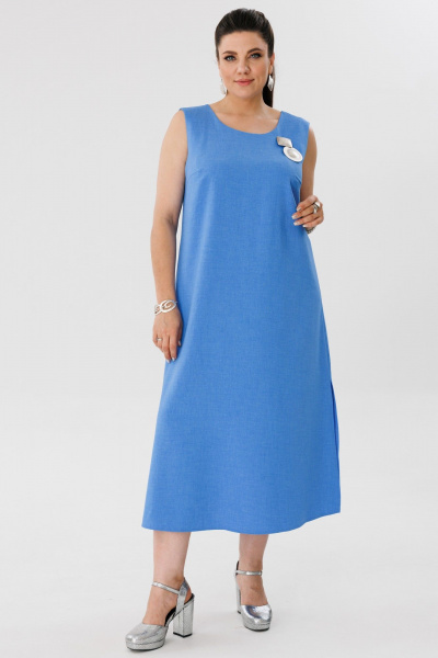 Сарафан голубой, трапеция, легкий вискозный материал Anelli 1472.1 ницца - фото 1
