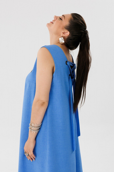 Сарафан голубой, трапеция, легкий вискозный материал Anelli 1472.1 ницца - фото 6