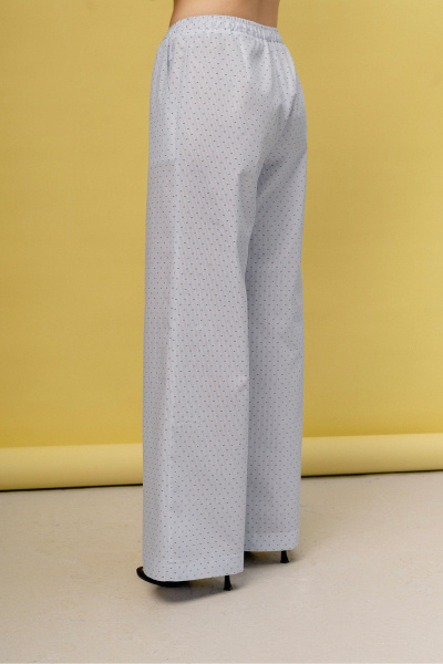 Белые хлопковые брюки с принтом и эластичным поясом JRSy 2479 - фото 2