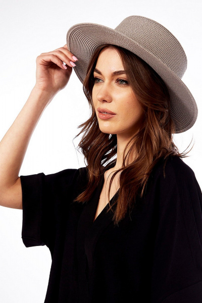 Серым летняя шляпа из парирусного материала Fita BY-51K кофейный - фото 3