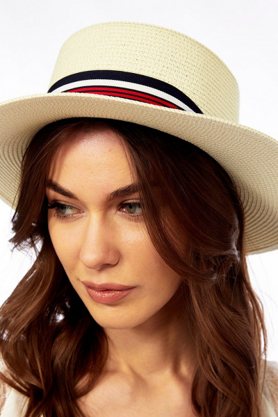 Белая летняя шляпа из парирусного материала Fita BY-51M молочный - фото 4