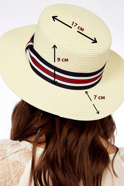 Белая летняя шляпа из парирусного материала Fita BY-51M молочный - фото 3