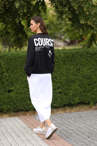 Демисезонный черный леновый жакет на каждый день LARICI 7053 - фото 4