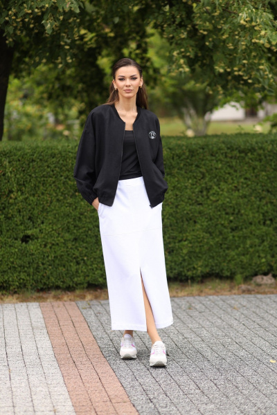 Демисезонный черный леновый жакет на каждый день LARICI 7053 - фото 1