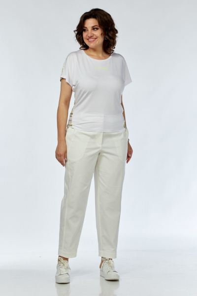 Комплект блуза и брюки из легкого текстиля, белый Anna Majewska 1545/А302 - фото 1