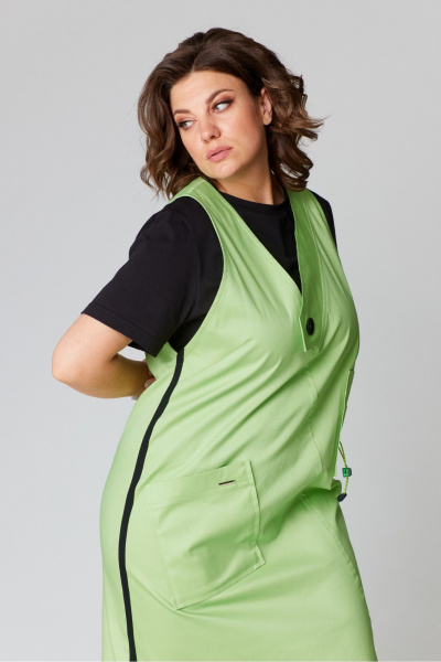 Джинсовый сарафан миди с V-образной горловиной и карманами Danaida 2238 - фото 8