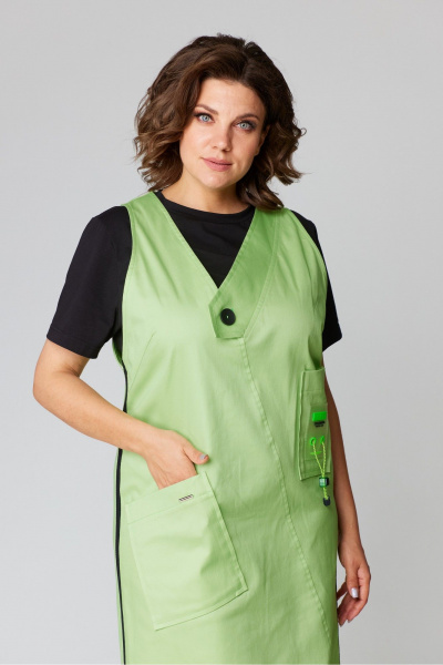 Джинсовый сарафан миди с V-образной горловиной и карманами Danaida 2238 - фото 6