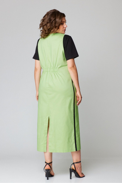 Джинсовый сарафан миди с V-образной горловиной и карманами Danaida 2238 - фото 3