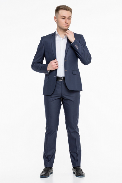 Классический деловой костюм из текстиля синяя кепка LAGENTE 0625.170 синий - фото 2