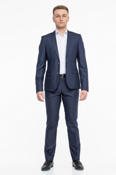 Деловой костюм 2-ка из текстиля синяя классика LAGENTE 0625.176 синий - фото 1