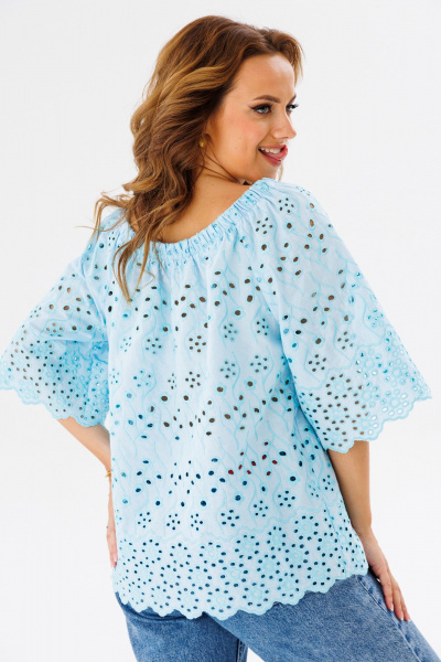 Блуза из хлопка и текстиля свободного покроя для лета Anastasia 1131.4 - фото 8