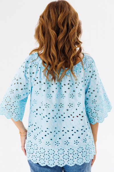 Блуза из хлопка и текстиля свободного покроя для лета Anastasia 1131.4 - фото 7