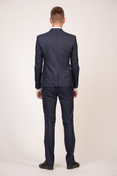 Деловой мужской костюм 2-ка с укороченным пиджаком из текстиля LAGENTE 0642.170 синий - фото 3