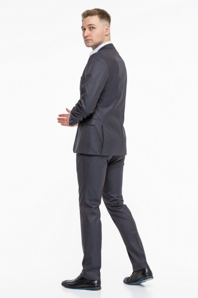 Классический мужской костюм 2-ка из текстиля с балансом ткани LAGENTE 0644.176 серо-синий - фото 5