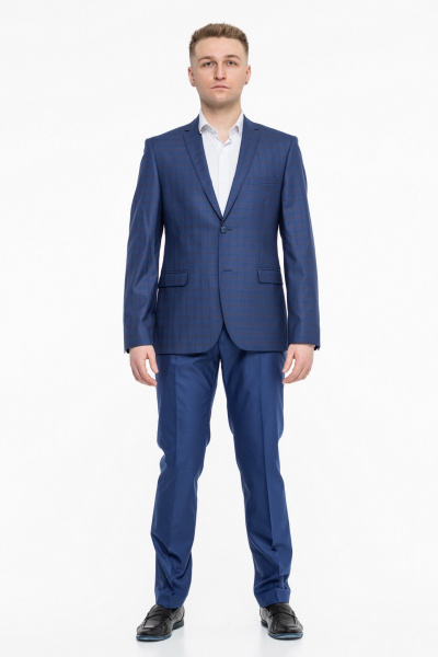 Классический деловой костюм двойка ткань немнущаяся LAGENTE 0647.176 синий - фото 5