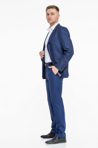 Классический деловой костюм двойка с приталенным силуэтом LAGENTE 0647.182 синий - фото 3