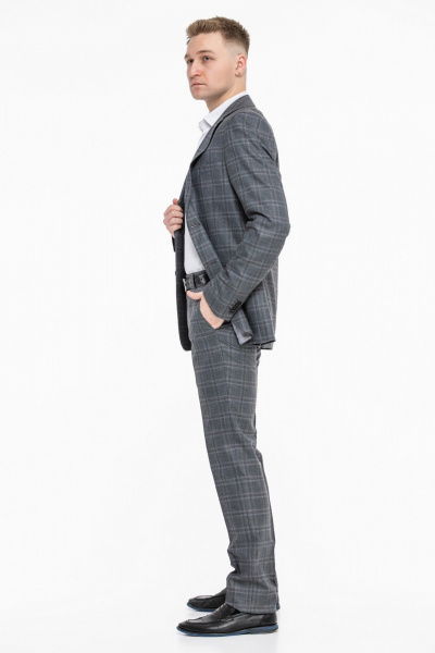 Костюм двойка для делового образа с приталенным силуэтом LAGENTE 0653.182 серый - фото 4