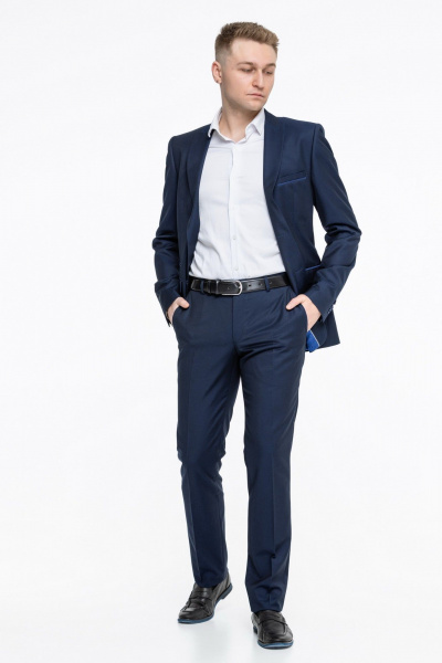 Костюм двойка для делового образа с шиком LAGENTE 0654.182 темно-синий - фото 4