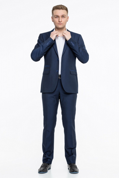 Костюм двойка для делового образа с шиком LAGENTE 0654.182 темно-синий - фото 2