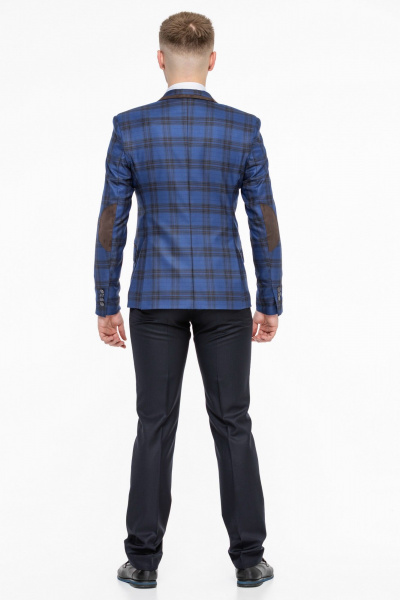 Классический мужской пиджак с двумя пуговицами из текстиля LAGENTE 3117.176 синий - фото 5