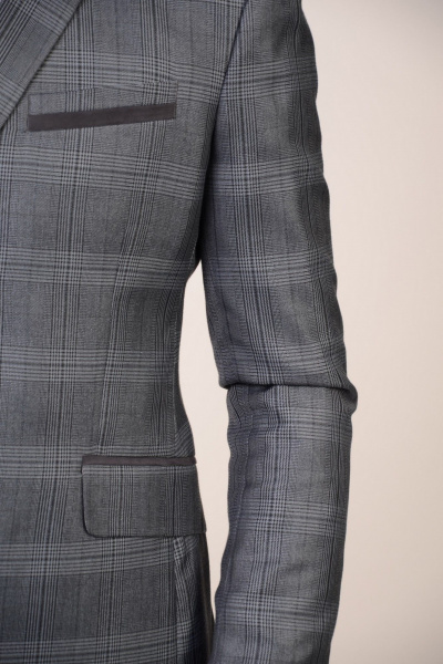 Пиджак серый классический зауженный для делового гардероба LAGENTE 3126.176 серо-синий - фото 4