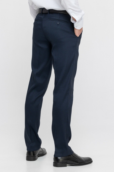 Брюки мужские зауженные классические со стрелками из текстиля LAGENTE 6041-1.176 синий - фото 3