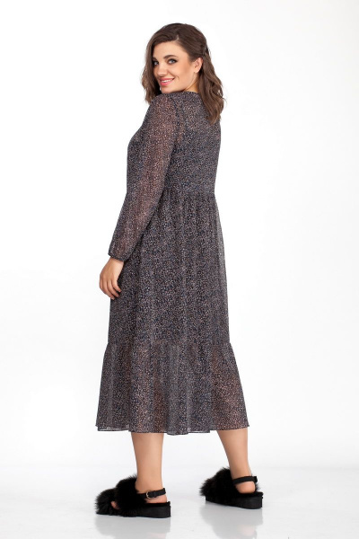 Платье шифоновое с отрезной линией талии и шлейками Anna Majewska 1403 фиолетовый - фото 5