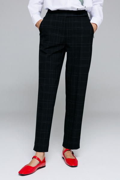 Брюки Butеr 2873 черная_клетка - фото 3