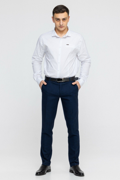 Стильные зауженные брюки со стрелками из немнущейся ткани LAGENTE 6041-5.182 синий - фото 1