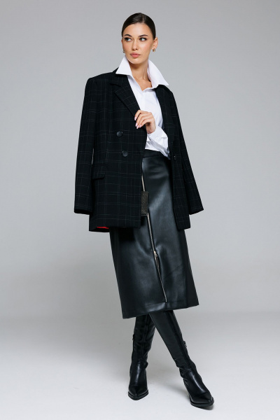 Жакет Butеr 2875 черная_клетка - фото 3