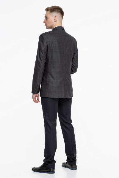 Пиджак из текстиля для активных мужчин в офисном стиле Pan-Mod 3123.182 темно-серый - фото 4