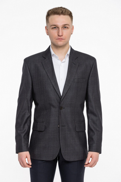 Классический мужской пиджак из текстиля с двумя карманами Pan-Mod 3123.188 темно-серый - фото 3