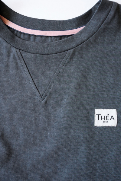 Футболка оверсайз из хлопкового трикотажа с коротким рукавом THÉA club 3001 графитовый - фото 6