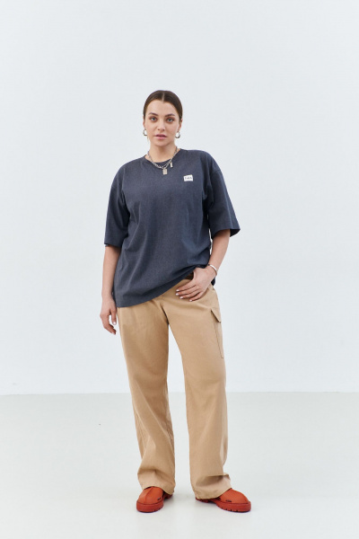 Брюки-карго из чинос-ткани с накладными карманами и эластичным поясом THÉA club 5002 бежевый - фото 2