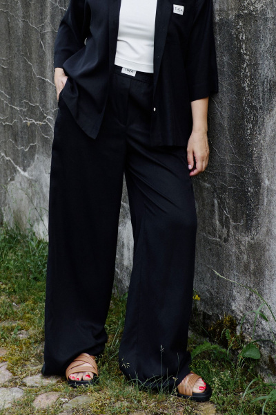 Брюки палаццо из лиоцелла с эластичным поясом THÉA club 5003 черный - фото 9