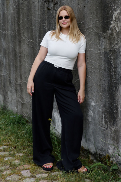 Брюки палаццо из лиоцелла с эластичным поясом THÉA club 5003 черный - фото 8