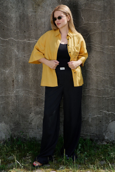 Брюки палаццо из лиоцелла с эластичным поясом THÉA club 5003 черный - фото 7