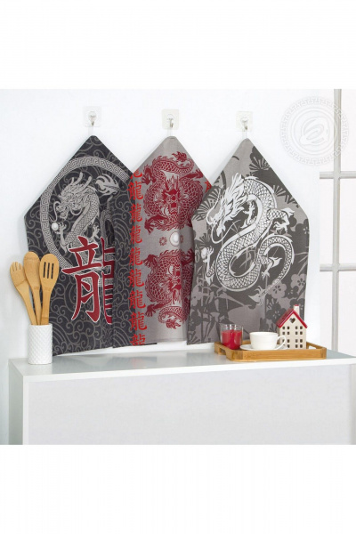 Кухонное полотенце рогожка мультиколор 3 шт АРТПОСТЕЛЬ НЗ_ПКР45.60 путь_богатства - фото 1