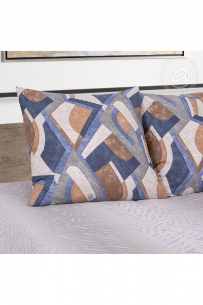 Постельный комплект из хлопка и бязи, синий, с карманами АРТПОСТЕЛЬ 509 деним - фото 3