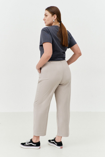 Женские зауженные брюки из костюмной ткани 7/8 THÉA club 5001 жемчужно-серый - фото 2
