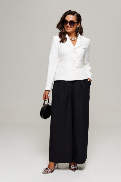Брюки, жакет Beautiful&Free 6187 белый+чёрный - фото 1