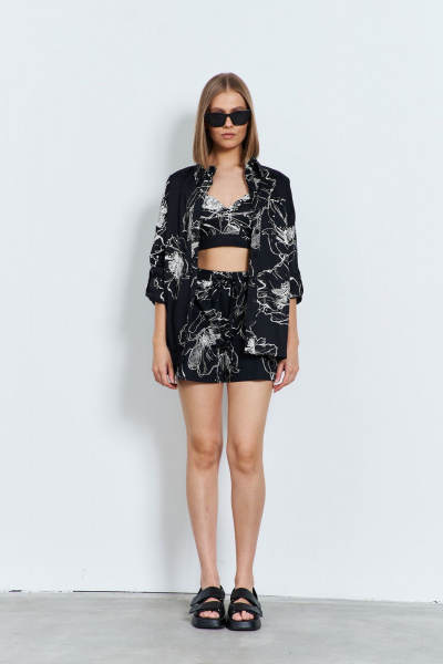 Плательный топ с бретелями и рельефами AG Green G525/3 черный - фото 5