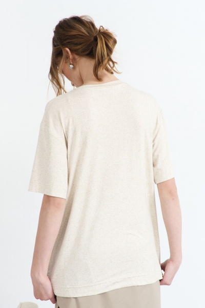 Футболка из трикотажа с вышивкой и короткими рукавами AG Green G515/9 бежевый - фото 8