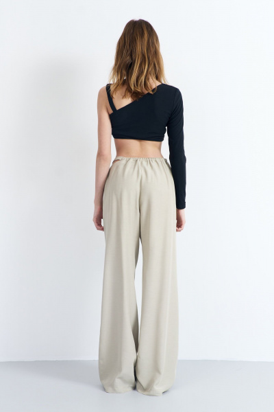 Брюки классические из костюмной ткани с складками AG Green G513/6 бежевый - фото 4