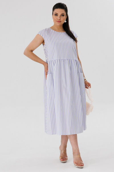 Фиолетовое платье оверсайз из хлопкового текстиля Anelli 1059 аметист - фото 1