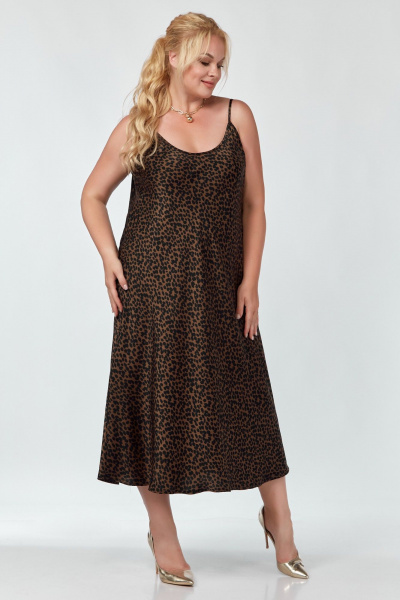 Костюм 2-ка платье и блузка на каждый день Belinga 2304 леопард - фото 3