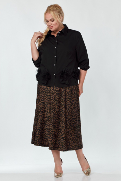 Костюм 2-ка платье и блузка на каждый день Belinga 2304 леопард - фото 5